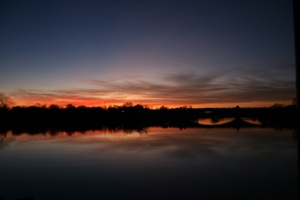 Sunset over the bridge at Gunthorpe